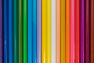 Colored pencils close-up, drawing equipment