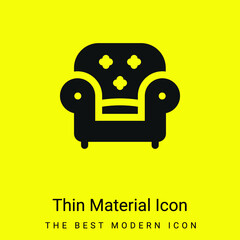 Armchair minimal bright yellow material icon