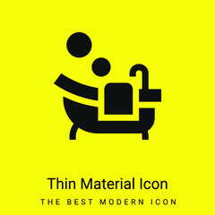 Bathtub minimal bright yellow material icon