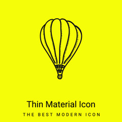 Fototapeta premium Air Balloon minimal bright yellow material icon