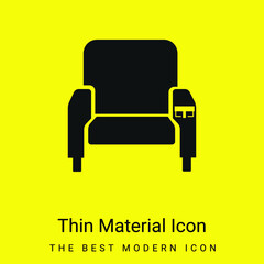 Armchair minimal bright yellow material icon