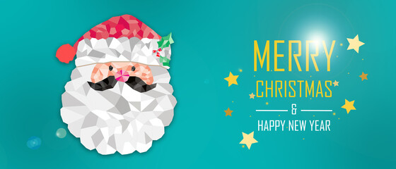 Christmas New Year vintage santa face cartoon card