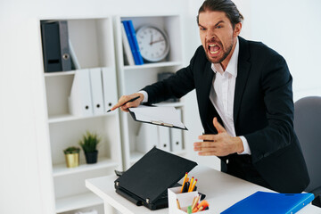 businessmen emotions work office desk Lifestyle