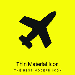 Airplane Filled Shape minimal bright yellow material icon