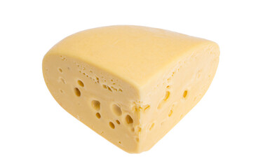 big piece of cheese isolated