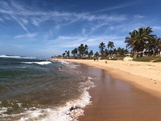 Beautiful beach on the coast of Bahia. Vilas do Atlântico Beach - Lauro de Freitas - Bahia - Brazil.