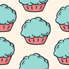seamless fluffy cake pattern great for stamping, wrapping, stationery