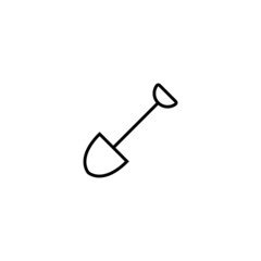 Shovel icon in line style. Simple outline vector illustration.
