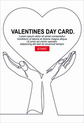 valentines day card, hand holding heart