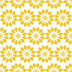 seamless pattern with flowers golden color