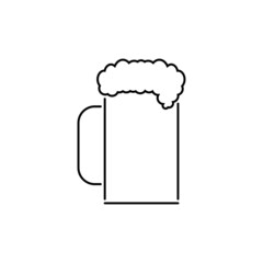 Beer stein. Beer mug. Minimal simple design. Editable isolated linear vector illustration, icon and clipart on white background.