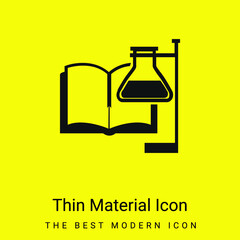 Book And Test Tube With Supporter minimal bright yellow material icon