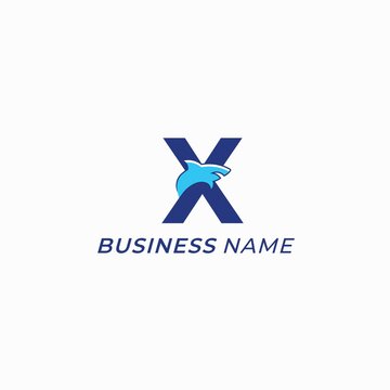 design logo combine shark and letter X