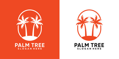 palm tree logo design with stlye and creative concept