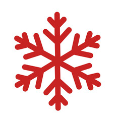 Red winter snowflake decor element vector illustration
