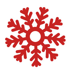 Red winter snowflake decor element vector illustration