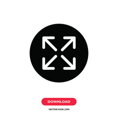 Fullscreen icon vector. Maximize sign