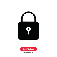 Padlock icon vector. Lock sign