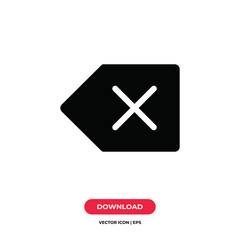 Obraz premium Backspace icon vector. Delete sign