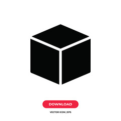 Cube icon vector. Square sign