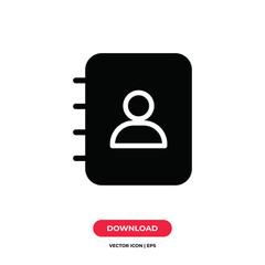 Contact book icon vector. Contact sign