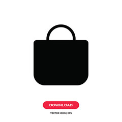 Shopping bag icon vector. Bag sign