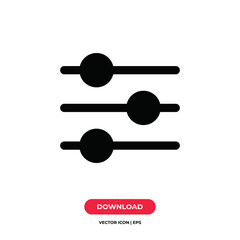 Equalizer icon vector. Equality sign