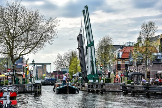Wonderful day of boating in the picturesque and typical Dutch landscape. Netherlands, Holland, Europe