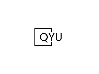 Fototapeta premium QYU letter initial logo design vector illustration
