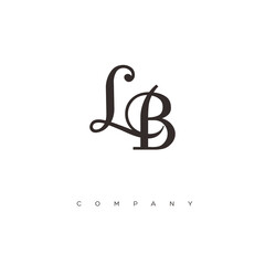 Initial LB logo design vector