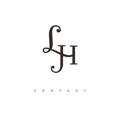 Initial LH logo design vector