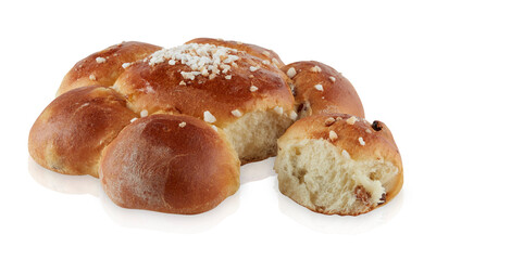 fresh bread  isolated on white background with clipping path