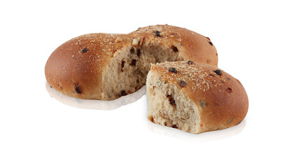fresh bread  isolated on white background with clipping path