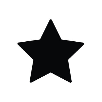 Étoile noire avec des coins arrondis . Icône, décoration. Image vectorielle.