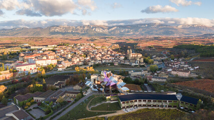 aerial view of famous winery in la rioja, Spain