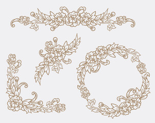 Beautiful traditional gold delicate Thai ornament vector 