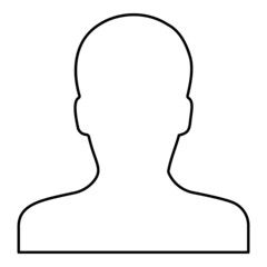 Avatar man face silhouette User sign Person profile picture male contour outline icon black color vector illustration flat style image