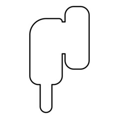 Wireless headphone contour outline icon black color vector illustration flat style image