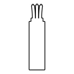 Wire Cord electrical cable curved power optical fibre contour outline icon black color vector illustration flat style image