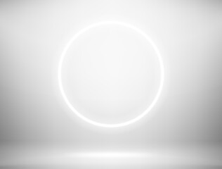 Radial lighting bulb in bright interior. Realistic 3d style vector illustration