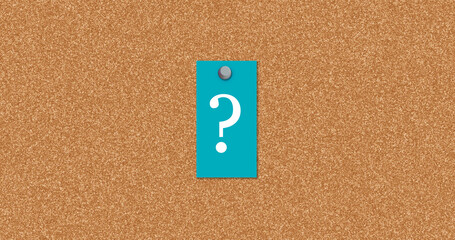 Corkboard and question mark