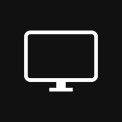 Monitor PC Icon on grey background