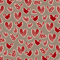 vector seamless pattern of hearts with Valentine's Day 14 February. Background for invitations, wallpaper, wrapping paper and scrapbooking