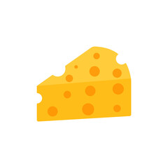 Cheese vector icon on white background. Cheese vector flat icon, great design for any purposes. Abstract cartoon design.