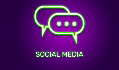 Neon social media symbol