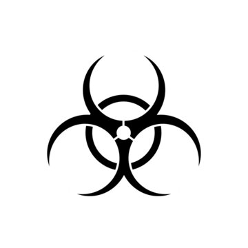 Bio hazard symbol vector icon on white background. Biohazard sign. Isolated object.