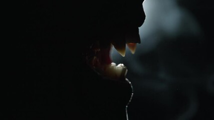Werewolf bares his teeth and growls