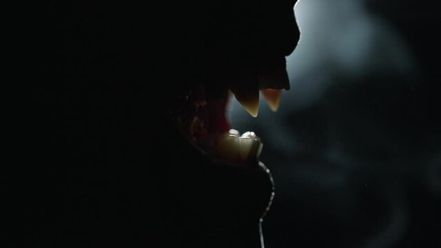 Werewolf bares his teeth and growls