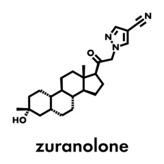 Zuranolone drug molecule. Skeletal formula.