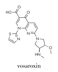 Vosaroxin cancer drug molecule. Skeletal formula.